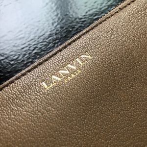 Lanvin Brown Leather Wallet with Gold Logo